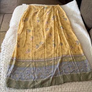 Vintage BNWOT Sag Harbor Yellow Floral Skirt Boho Style
